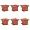 vidaXL Blument&ouml;pfe 6 pcs Ziegelrot 38 x 38 x 30 cm Kunststoff