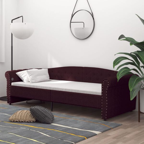 vidaXL Tagesbett USB Lila Stoff 90x200 cm