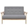 vidaXL Sofa-Set 2-tlg. Stoff Hellgrau