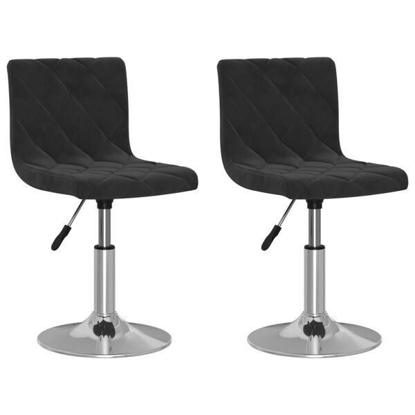 vidaXL Esszimmerst&uuml;hle 2 Stk. Drehbar Schwarz Samt