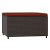 vidaXL Gartenhocker mit Kissen 2 Stk. Braun Poly Rattan