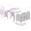 vidaXL 5-tlg. Garten-Bistro-Set mit Kissen Grau Poly Rattan