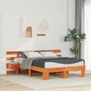 vidaXL Bettrahmen mit Kopfteil Braun 135 x 190 cm Massives Kiefernholz