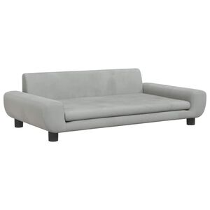 vidaXL Kindersofa Hellgrau 100x54x33 cm Samt