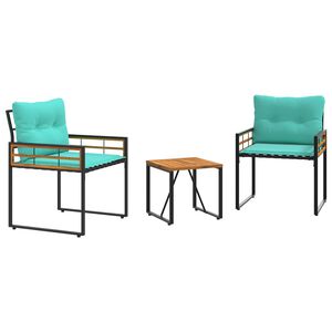 vidaXL Gartenm&ouml;bel Set mit Kissen 3 pcs T&uuml;rkis