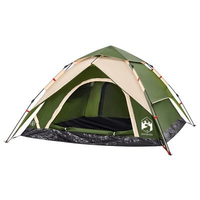 vidaXL Kuppel-Campingzelt 4 Personen Grün Quick Release