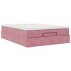 vidaXL Ottoman-Bett mit Matratze Rosa 140x200 cm Samt