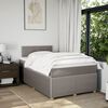 vidaXL Boxspringbett mit Matratze Taupe 120x200 cm Stoff