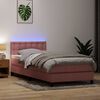 vidaXL Boxspringbett mit Matratze Rosa 80x210 cm Samt