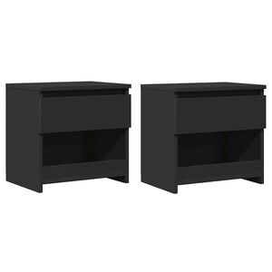 vidaXL Nachttische 2 Stk. Schwarz 40x30x39 cm Holzwerkstoff