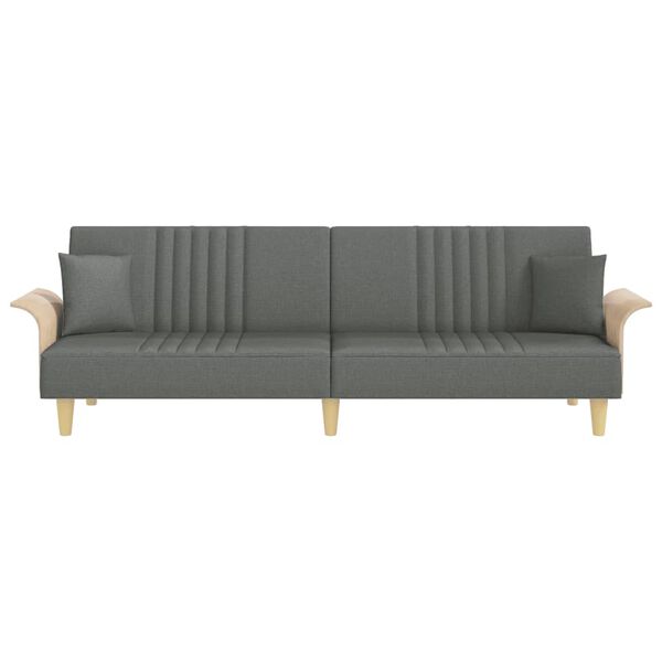vidaXL Schlafsofa mit Armlehnen Dunkelgrau Stoff