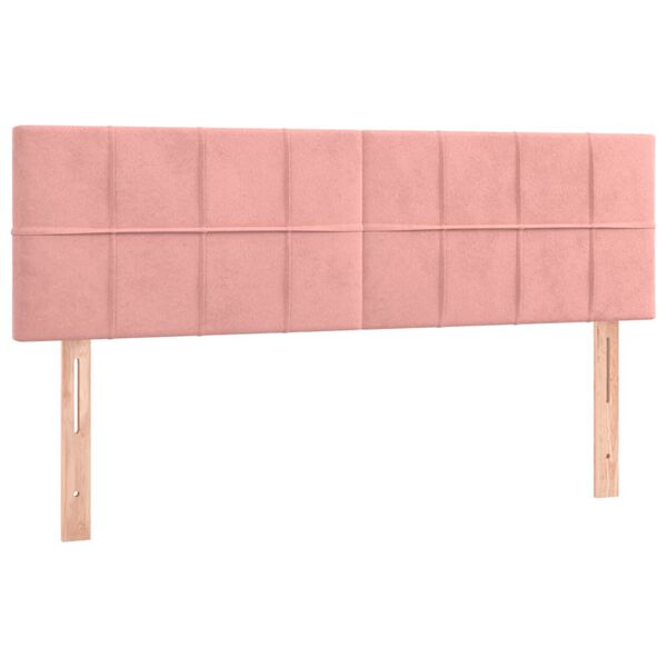 vidaXL LED Kopfteil Rosa 144x5x78/88 cm Samt