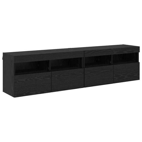 vidaXL TV-Wandregale 2 pcs Schwarz Eichen-Optik 80 x 30 x 40 cm