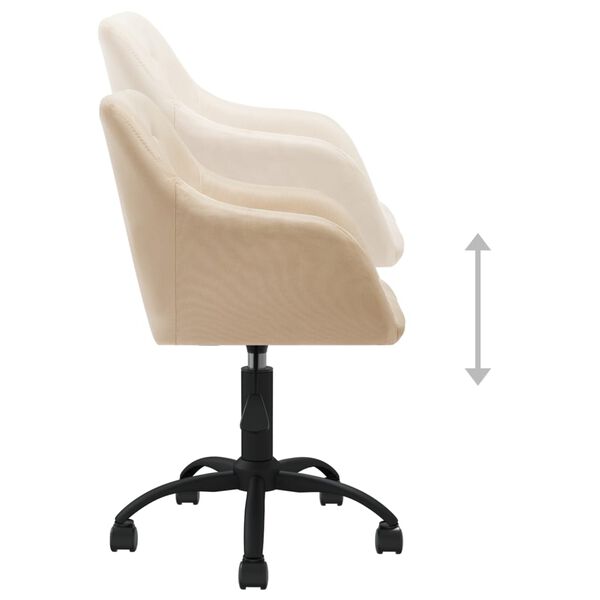 vidaXL Esszimmerst&uuml;hle 6 Stk. Drehbar Creme Stoff