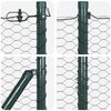vidaXL Zaunpfosten Grau 100 x 1,2 m (25 mm Netz) Stahl und PVC