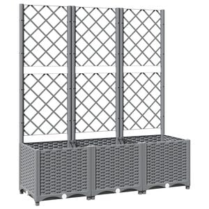 vidaXL Pflanzk&uuml;bel mit Rankgitter Hellgrau 120x40x136 cm PP