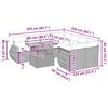 vidaXL 9-tlg. Garten-Sofagarnitur mit Kissen Beige Poly Rattan