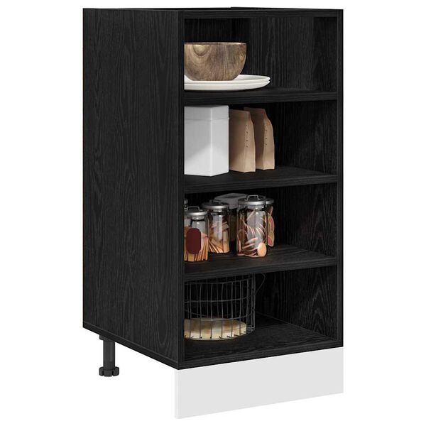 vidaXL K&uuml;chenunterschrank Schwarz Eichen-Optik 40 x 44,5 x 81,5 cm