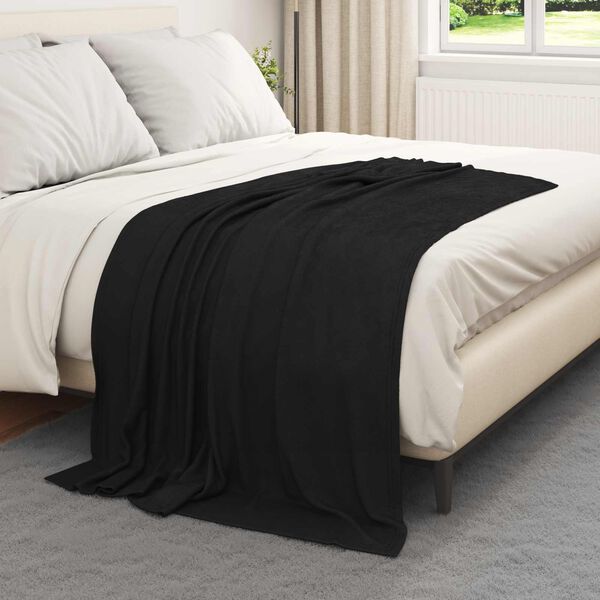 vidaXL Wohndecken 24 pcs Schwarz 170 x 130 cm Fleece