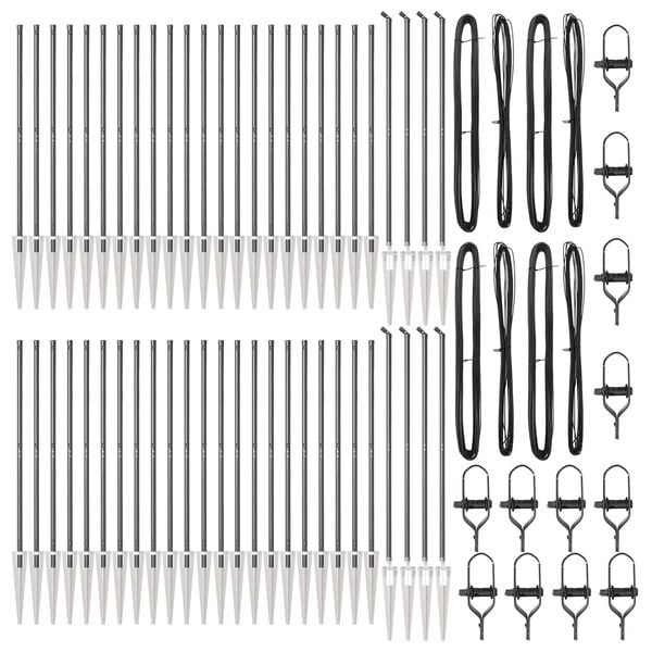 vidaXL Zaunpfosten 52 pcs Grau 3,2 x 3,2 x 140 cm