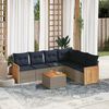 vidaXL 7-teiliges Gartensofa-Set mit Kissen, grau, Polyrattan