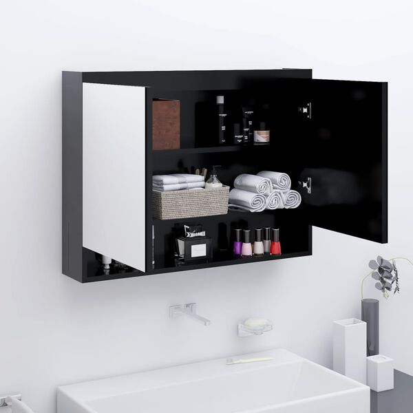 vidaXL Spiegelschrank f&uuml;rs Bad 80x15x60 cm MDF Anthrazit