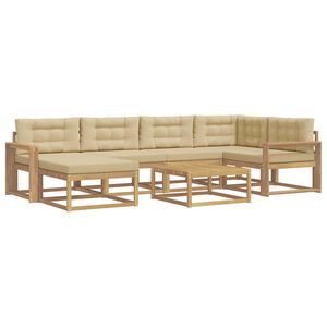 vidaXL Outdoor-Sofagarnitur 7 stk. Wei&szlig; und Beige