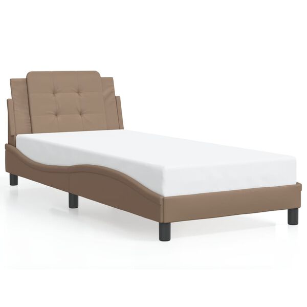 vidaXL Bettgestell mit LED ohne Matratze "Zadar" Cappuccino-Braun 100x200 cm