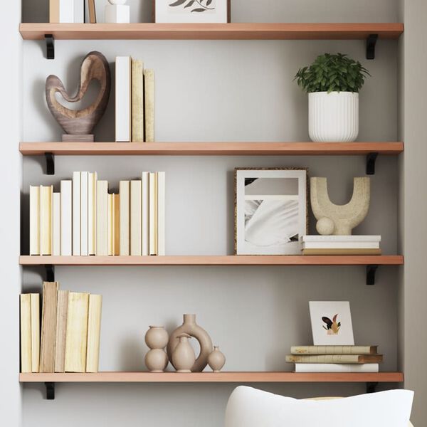vidaXL Wandregal Hellbraun 100x20x2 cm Massivholz Eiche Behandelt