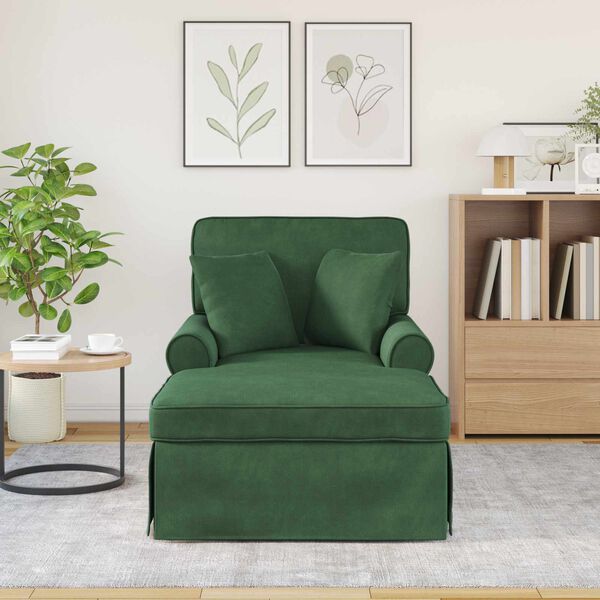 vidaXL Chaise Lounge mit Rock Dschungelgr&uuml;n 91 x 157 x 91 cm