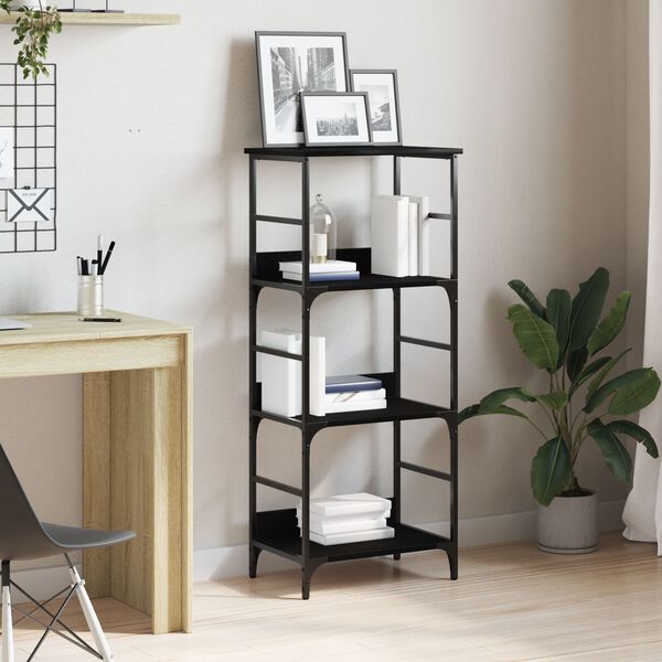 vidaXL B&uuml;cherregal Schwarz Eichen-Optik 50 x 33 x 117,5 cm