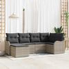 vidaXL Garten-Sofa-Set mit Kissen 6 pcs Hellgrau Poly Rattan