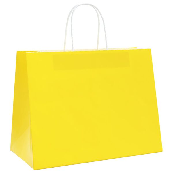vidaXL Papiertragetaschen 250 Stk. mit Henkeln Gelb 32x17x25 cm