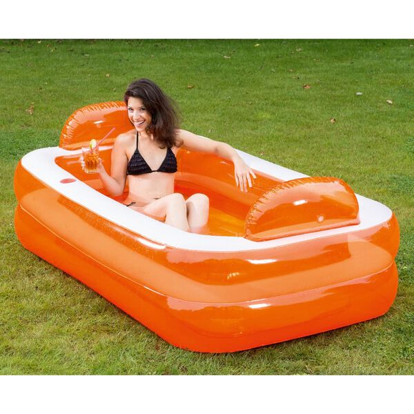 Happy People Pool Relax and Enjoy 195x122x50 cm Orange