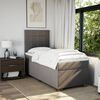 vidaXL Boxspringbett mit Matratze Taupe 100x200 cm Stoff