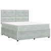 vidaXL Boxspringbett mit Matratze Hellgrau 160 x 200 cm Samt