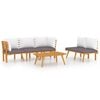 vidaXL 5-tlg. Garten-Lounge-Set mit Kissen Massivholz Akazie