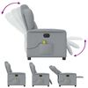 vidaXL Massagesessel Elektrisch Hellgrau Stoff