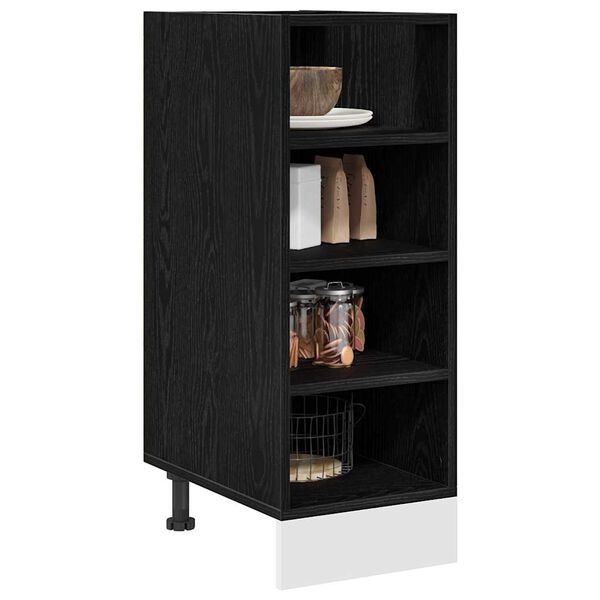 vidaXL K&uuml;chenunterschrank Schwarz Eichen-Optik 30 x 44,5 x 81,5 cm