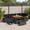vidaXL Gartensofa-set mit Kissen 11 pcs Schwarz Poly-Rattan