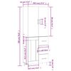 vidaXL Highboard Betongrau 69,5x34x180 cm Holzwerkstoff