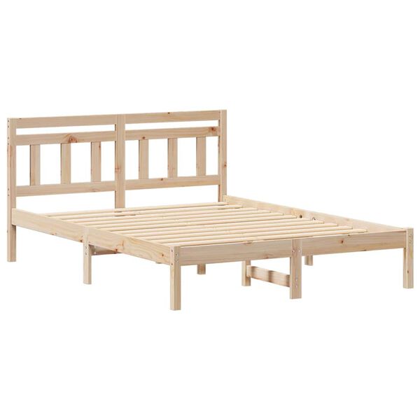 vidaXL Bettrahmen Braun 120 x 190 cm Massives Kiefernholz