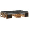 vidaXL Outdoor-Sofagarnitur 10 Stk. Natur und Anthrazit