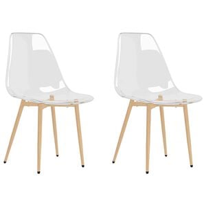 vidaXL Esszimmerst&uuml;hle 2 Stk. Transparent PET