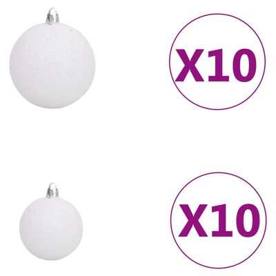 vidaXL Weihnachtsbaum Schlank mit 300 LEDs & Kugeln & Schnee 300 cm