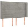 vidaXL Boxspringbett mit Matratze & LED Hellgrau 140x200 cm Samt