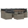 vidaXL Garten-Sofa-Set mit Speicher 7 pcs Grau Poly Rattan