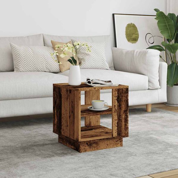 vidaXL Couchtisch Altholz-Optik 40x40x43 cm Holzwerkstoff