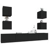 vidaXL 6-tlg. TV-Schrank-Set Schwarz Holzwerkstoff