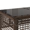 vidaXL 4-tlg. Garten-Sofagarnitur mit Kissen Braun Poly Rattan Glas